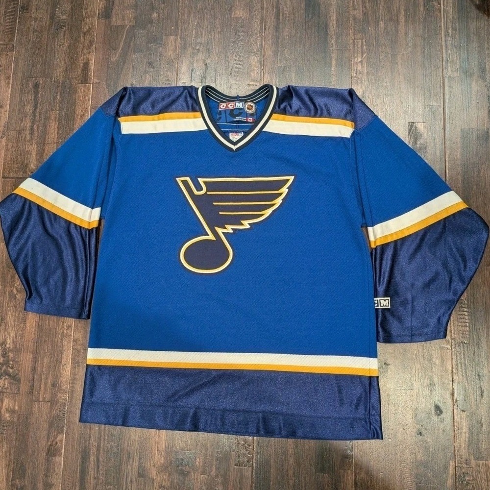 Vintage 90s CCM St. Louis Blues NHL Hockey Jersey Mens L Stitched Canada Blank